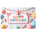 thumbnail image 3 of Colorful Design Happy Birthday Banner Decorative Pattern Ice Cream Balloons Party Prop for Kids Celebration Indoor Decoration Event Backdrop, 3 of 8