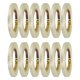 thumbnail image 1 of Uxcell 12 rollos de cinta de estratificación de filamento, 10 mm x 50 m x 0.15 mm, cinta adhesiva reforzada de fibra de vidrio pesada, clara, impermeable, para embalaje, mudanzas y uso en el hogar, 1 of 6