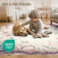 thumbnail image 4 of ODIKA 5'x7' Washable Area Rug Non-Slip, Low Pile, Stain Resistant Whimsical Vine Border Butterfly Motifs Pastel Toss Clusters for Guest Room, Lounge, Apartment, 4 of 7