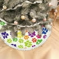 thumbnail image 5 of GZHJMY Christmas Tree Skirt Animal Footprints 48"es for Indoor Outdoor Holiday Party Office Store Cupboard Decoration, 5 of 6