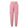thumbnail image 5 of eczipvz Women'S Pants Women's Elastic Waist Jogger Pants Color Block Drawstring Hem Loose Fit Sporty Sweatpants Pink,M, 5 of 5