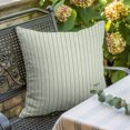thumbnail image 3 of Throw Pillow Covers 16x16 Inch, Sage Green Botanical Decorative Pillow Cases for Couch Sofa Bed, Farmhouse Modern Striped Leaf Cotton Linen Square Home Decor Pillowcases with Hidden Zipper, 3 of 9
