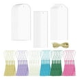 thumbnail image 2 of 36 Count Blank Transparent Book Markers ,3 Shapes Book Marks Quality Material ,5 Meter Jute Rope Exquisite with 36Pcs Colorful Tassels, 2 of 8