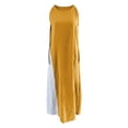 thumbnail image 5 of ChaoHeng Summer Dresses for Women 2026 Sundresses for Solid Round Neck Spaghetti Strap Sleeveless Casual for Yellow XL, 5 of 5