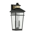 thumbnail image 2 of Matte Blackith Warm Brass Two Light Outdoor Wall Lantern from the Kingsley Collection, 2 of 5