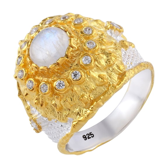 Rainbow Moonstone Gemstone Ring