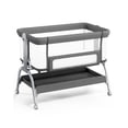 thumbnail image 2 of Babyomi 3 In 1 Baby Bassinet, Portable Playard With Storage Basket and Wheels, Adjustable Height Bassinet Bedside Sleeper, Easy Folding Portable Crib for Newborn, Grey, 2 of 7