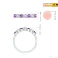 thumbnail image 5 of ANGARA Natural Half Eternity 7 Stone Amethyst and Diamond Wedding Ring in 925 Sterling Silver for Women (Size-3mm) | February Birthstone, Anniversary, Jewelry Gift for Women | Natural Amethyst Ring, 5 of 9