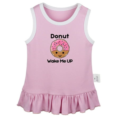 

Donut Wake Me UP Funny Dresses For Baby Newborn Babies Skirts Infant Princess Dress 0-24M Kids Graphic Clothes (Pink Sleeveless Dresses 12-18 Months)