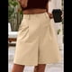 thumbnail image 3 of Pantalones Cortos de Verano para Mujer, con Cintura Elástica, Pierna y Hasta la Rodilla, con Bolsillos, Color Caqui, Talla L, 3 of 4