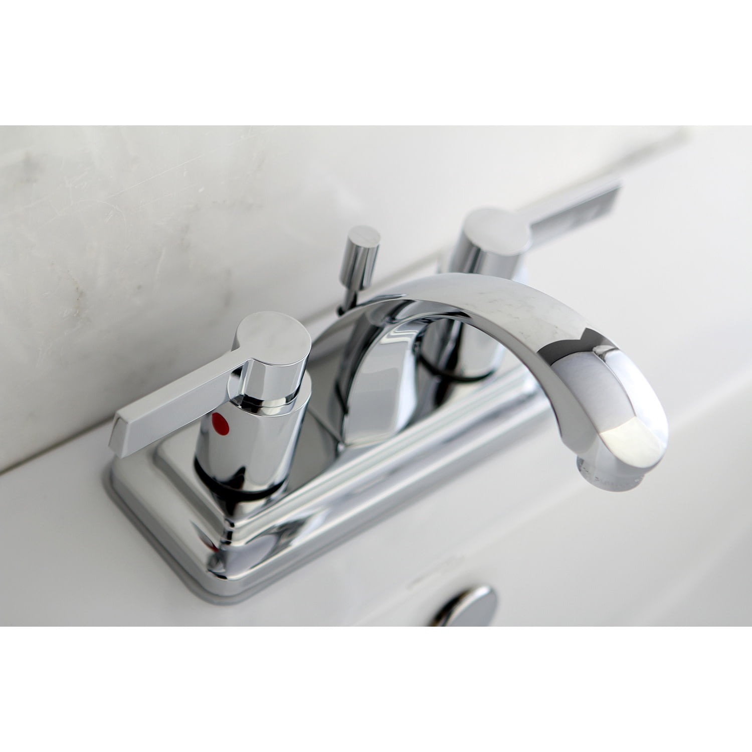 Kingston Brass KB4641NDL NuvoFusion 4 in. Centerset Bathroom Faucet, Polished Chrome