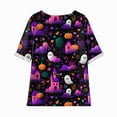 thumbnail image 6 of Towmus Womens Halloween Clothes Funny Short Sleeve Button Crew Neck Fall T-Shirts Graphic Tee Tops Clearance Under $10, 6 of 7
