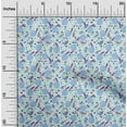 thumbnail image 2 of oneOone Polyester Spandex Light Blue Fabric Fruits Peach Sewing Fabric By The Yard Printed Diy Clothing Sewing Supplies 56 Inch Wide, 2 of 4