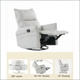 thumbnail image 3 of Rocking Chairs Modern Light Gray 360° Swivel Reclining Glider for Nursery Living Room | PU | Contemporary,Modern, 3 of 19