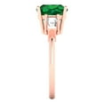thumbnail image 3 of 3 ct Cushion Cut Simulated Emerald Three-Stone Engagement Ring for Women in 18K Rose Gold, 3 of 5