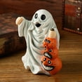 thumbnail image 3 of YZEGDCH Halloween Decorations Ghost Figurine Cute Ghost Holding Pumpkin Lantern Home Savings Cute Decor for Halloween Decorations, Porch and Indoor Spooky Home Decor, 3 of 5