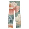 thumbnail image 4 of Elegant Floral Green Pastel Design Winter Female Pants Flannel High Waist Women Pants Lady Warm Straight Leg Plush Trousers, 4 of 7
