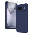 thumbnail image 1 of KOMI for Google Pixel 8 Case, Liquid Silicone Case with 2X Screen Protectors, Full Body Protective Cover, Shockproof, Slim Phone Case, Anti-Scratch Soft Microfiber Lining 6.2", Midnight Blue, 1 of 5