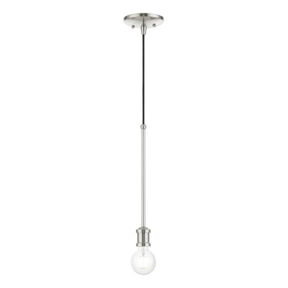 47161-91 Livex Lighting Lansdale - 1 Light Pendant In Transitional Style-21 Inches Tall and 5 Inches Wide-Brushed Nickel Finish    -Traditional