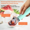 thumbnail image 5 of Heated Ice Cream Scoop - Rechargeable Electric Scooper Warms to 158°F for Hard Desserts, Blue, 5 of 7