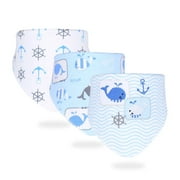 3pcs/set High Quality Baby Bibs Double Layers Cotton Infant Saliva Towel Toddler Boys Girls Cute Baby Bibs Bandanna Burp Cloth Whale