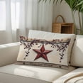 thumbnail image 3 of Red Texas Star Rustic King Size Pillow Cover, Pillowcase Protectors with Zipper, Breathable Decorative Throw Pillow Case Cover, Country Star Berries Wooden Pillow Shams for Couch Sofa 20x36Inch, 3 of 8