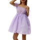 thumbnail image 4 of Sunloudy Vestido de princesa de malla para mujer, Adultos Transparente Color sólido Manga farol Cuello cuadrado Una pieza Sunloudy S, M, L, 4 of 10
