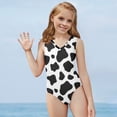 thumbnail image 5 of SEANATIVE Cow Print Bathing Suit One Piece Casual Kids Girls Swimwear Size 3-4 Years Quick Dry Beach Sleeveless Swimsuit for Girls, 5 of 7