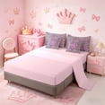 thumbnail image 4 of meiyoeat Glitter Leopard Print Letter S Bedding Comforter Set, Girls Teens, Pink Sparkle Monogrammed Full Bedding Set, Pink Reversible 7pcs, 4 of 6
