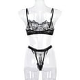 thumbnail image 2 of CNKOO 2Pcs Lace Hot Underwear Set Bra Underpant Gift for Women, 2 of 9