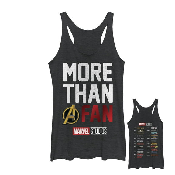 Women's Marvel More Than a Fan Racerback Tank Top Black Heather X Small