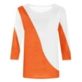 thumbnail image 4 of Under 10$ Long Sleeve Shirts for Women Plus Size Women'S Printed Loose T-Shirt Mid-Length 3/4 Sleeves Blouse Round Neck Casual Tops Orange, 4 of 4