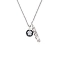 thumbnail image 2 of Delight Jewelry Silvertone White Paw on Black Disc Silvertone Best Friends Forever Bar Charm Necklace, 23", 2 of 4