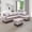 Latte, variant on Mardelle 97" Wide Faux Leather 3 Pieces Right Facing Sofa Set With Ottoman