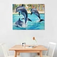 thumbnail image 2 of COMIO Dolphin Decor Wall Art Nautical Bathroom Decor Ocean Themed Dolphin Pictures Wall Decor Inspirational Quotes Canvas Print Artwork Home Decoration For Bathroom Living Room Bedroom, 2 of 4