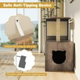 thumbnail image 2 of Pefilos 34.5" Cat Tree with Litter Box Enclosure, Sisal Scratching Post & Mat, Top Perch, Gray, 2 of 7