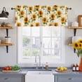 thumbnail image 2 of 2 Pack Vintage Sunflower Valance for Window Watercolor Flowers Retro Farmhouse Kitchen Valance Rod Pocket Short Curtain Topper Decorative Window Treatment for Living Room Bedroom 54"x18", 2 of 8