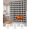 thumbnail image 7 of Shower Curtain, Farm Harvest Pumpkins Waterproof Shower Curtain Set with Hooks for Bathroom Showers,Stalls and Bathtubs,72x84In Classic Black White Buffalo Plaid, 7 of 7