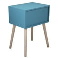 thumbnail image 4 of Topcobe Elegant Clean-Lined Bedside Table for Sofa Couch Small Spaces, Modern Minimalist Nightstand for Living Room Hallway, Lightweight Storage Cabinet for Home Bedroom with 2 Pull Out Drawers, Blue, 4 of 9