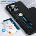 thumbnail image 4 of Case For iPhone 16 Pro Max 15 Plus 14 Pro Max 13 12 11 Wallet Card Holder Slide Slot Slim Hard PC Heavy Duty Protective Covers tzw, 4 of 7