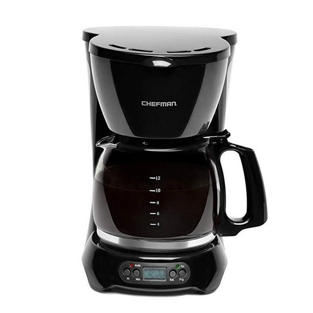 Chefman RJ1412P Programmable Coffee Maker, 12 Cups, Black