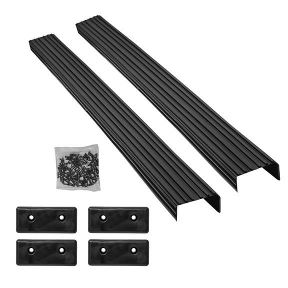 Extreme Max 3006.8872 Pre-Formed Synthetic Bunk Cover with End Caps and Stainless Hardware for 2x4 Boat Trailer Bunks - 1.5" x 3.5" x 12', Black