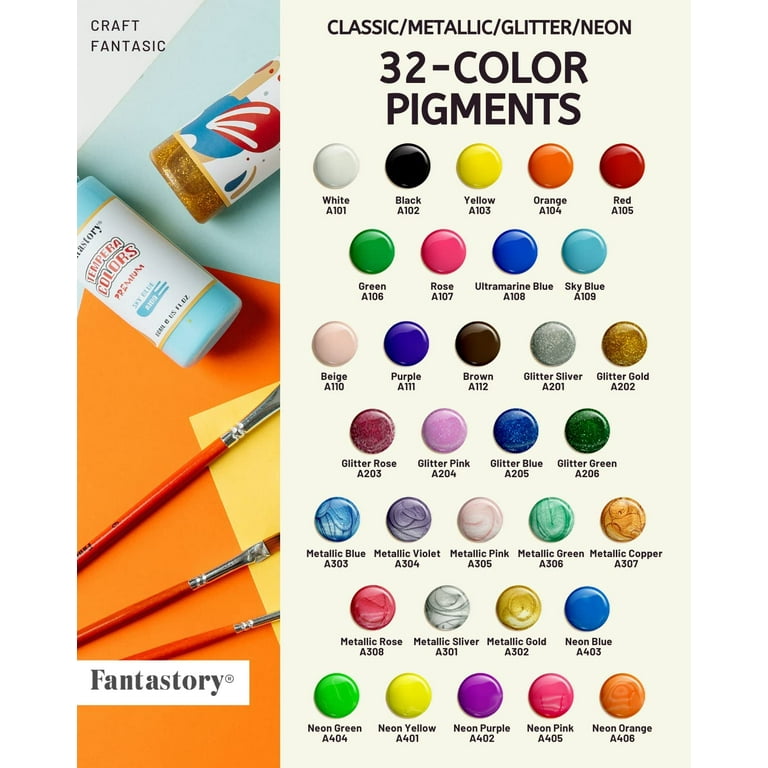  fantastory Acrylic Paint Set, 24 Classic Colors(2oz