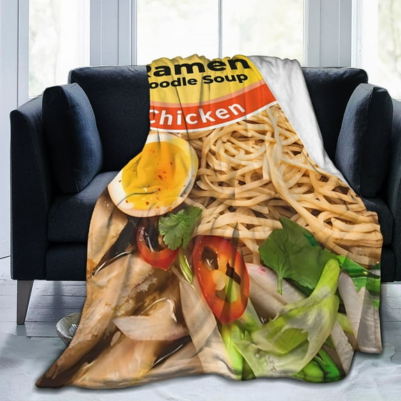 LHSHID Ramen Blanket Ramen Chicken Flavor Noodle Soup Throw Blanket Flannel Fleece Air Conditioning Quilt Best Gift Lightweight Cozy Plush Blanket for Sofa Chair Bedroom 30x40inch