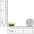 thumbnail image 4 of Gem Stone King 1.82 Ct Oval Checkerboard Purple Amethyst Black Onyx 18K Yellow Gold Plated Silver Moissanite Ring (Size 9), 4 of 4