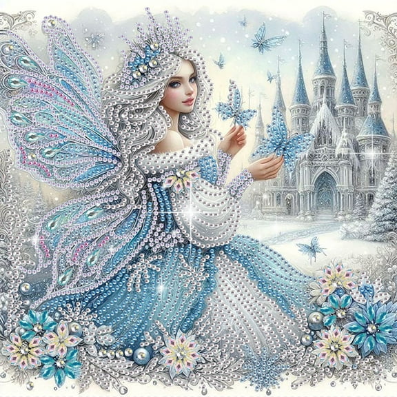 5D DIY Diamond Painting Kit Castle Angel Special Diamond Shapes Handmade Artwork Suitable for Beginners and Adults For Home Wall Decor and Holiday Gifts