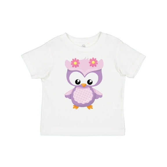 Inktastic Cute Pink and Purple Owl Girls Toddler T-Shirt