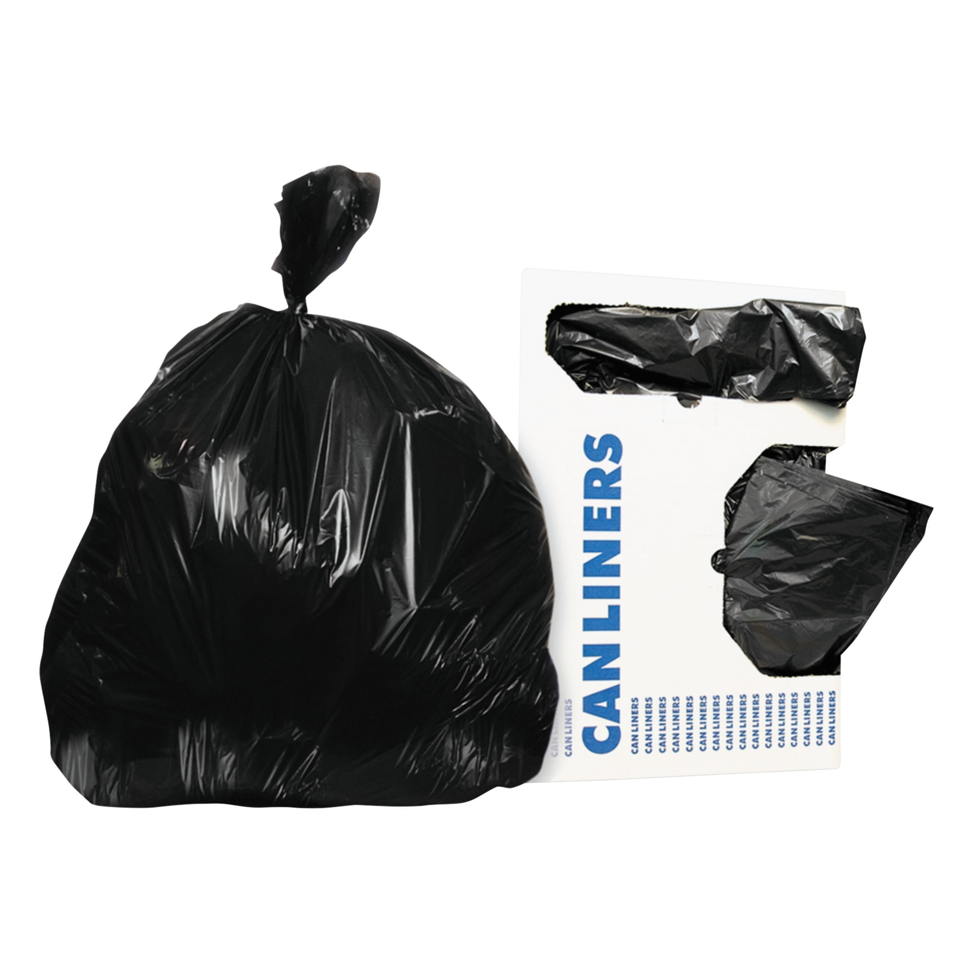 Trinity Packaging Low-Density Can Liners 1.5mil 20gal 30w x 36h Black 100/Carton 