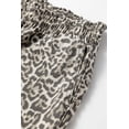 thumbnail image 6 of I AM A FASHION JUNKY Brown Leopard Print Raw Hem Elastic Waist Loose Pull On Jeans, 6 of 7