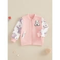 thumbnail image 3 of Suealasg Kids Boys Girls Fall Winter Baseball Jacket 1T 2T 3T 4T 5T 6T 7T Long Sleeve Stand Collar Outerwear Chunky Varsity Coat for Children Boys Girls, 3 of 7
